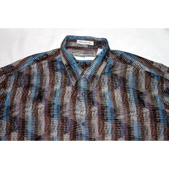 Jhane Barnes Men's Long Sleeve Button Front Shirt Size Medium - Picture 4 of 7